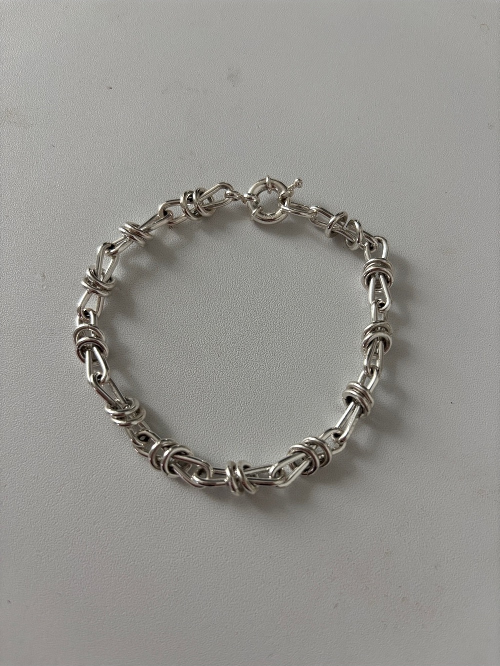 Sterling Knot-Link Bracelet in Silver tone